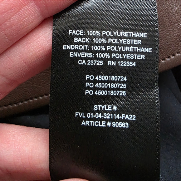 Babaton Aritzia Pelli Shirt Jacket in Coffee Bean Size Large Vegan Leather - Picture 10 of 11